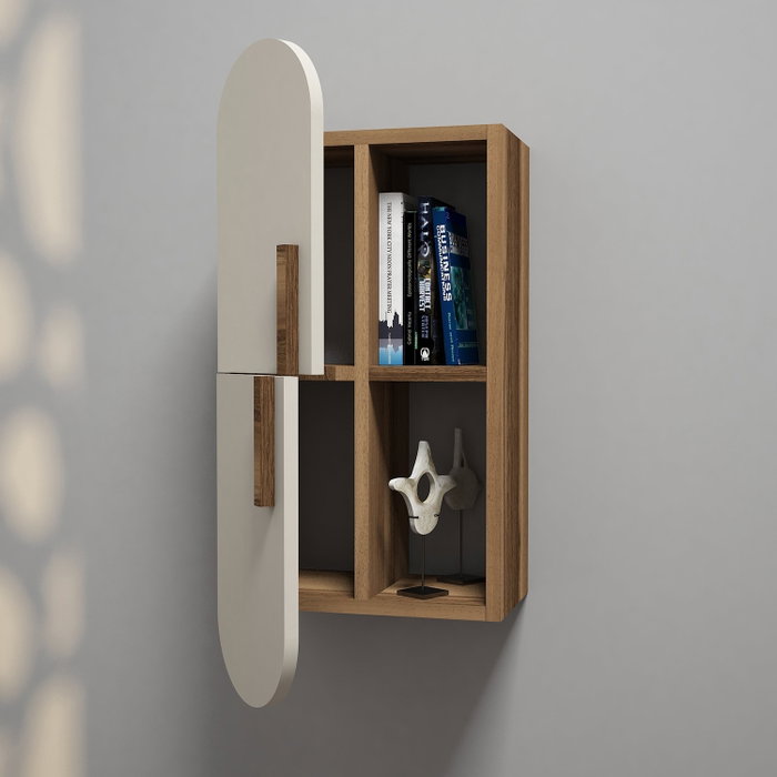 Hanah Home Estantería de Pared Rose - Walnut, Cream Hanah Home Estantería de Pared Rose - Walnut, Cream